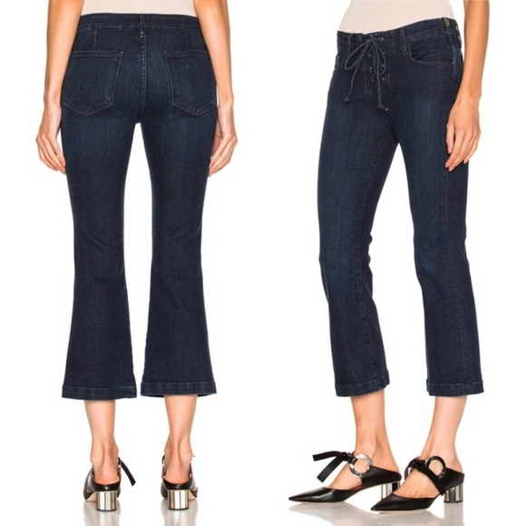 FRAME Le Crop Mini Boot Lace Up Jeans Hayworth - Picture 1 of 10